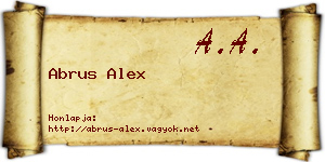 Abrus Alex névjegykártya